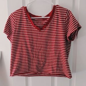 Cropped Striped Tee